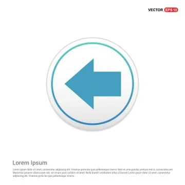 Back Icon - white circle button Illustrazione stock