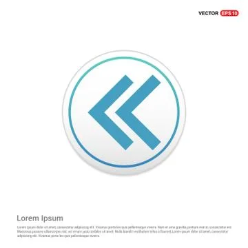 Back Icon - white circle button Illustrazione stock