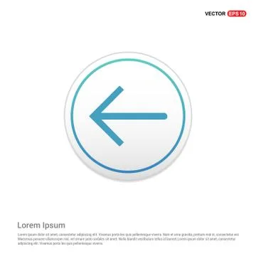 Back Icon - white circle button Illustrazione stock