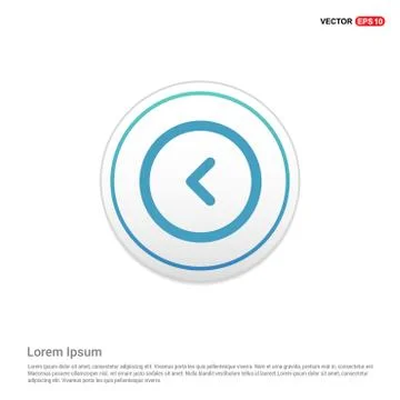 Back icon - white circle button Illustrazione stock
