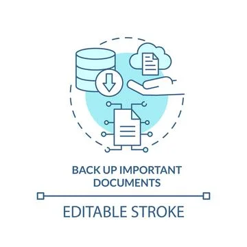 Back up important documents turquoise concept icon イラスト素材