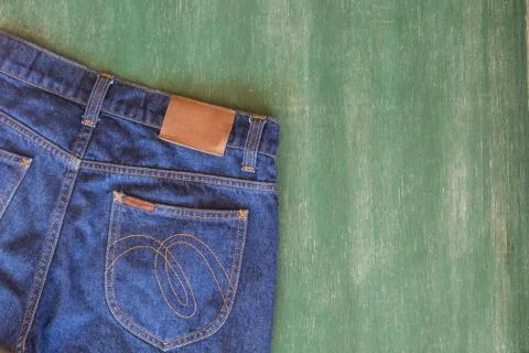 Back of jeans with chalkboard background Stock Photos