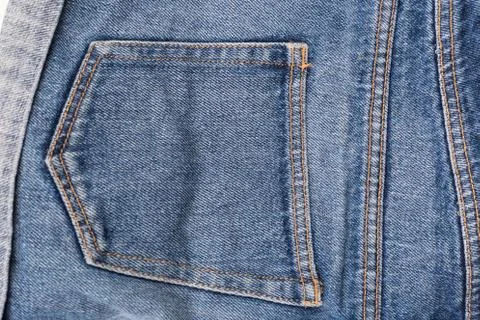 Back of Jeans. pocket texture. Stock Photos