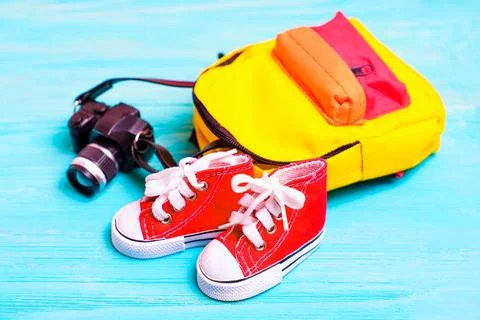 Back to Kindergarten Essentials Background Stockfoto's