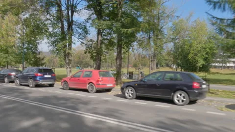 BACK LEFT Driver side - Driving plate - Zakopane, Poland. Polandzakopane0001 Stock Footage 163231132