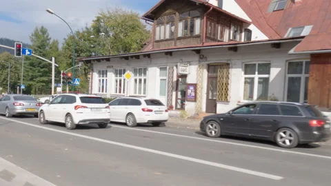 BACK LEFT Driver side - Driving plate - Zakopane, Poland. Polandzakopane0002 Stock Footage 163279771