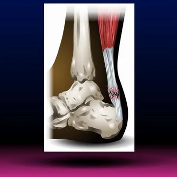 Back Leg Bone &amp; Muscle Stock Illustration