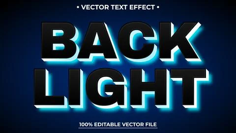 Back Light Editable text effect in glowing neon blue style Stockillustratie