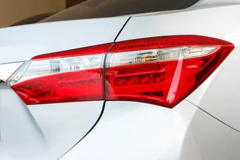Back light of grey car. Stock Photos