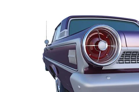 Back light retro car close up Stock Illustration