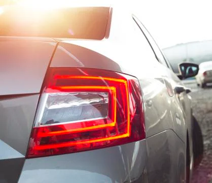 Back lights of a parked car Foto stock