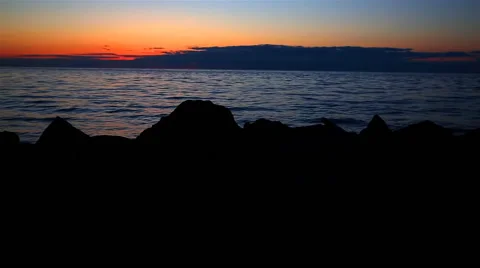 Back Lit Rocks at Sunset Stock Footage 57729993