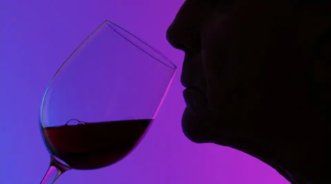 Back lit wine tasting Stock Footage 33641822