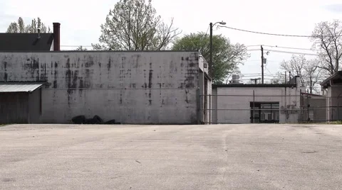 Back Lot of white building Stock Footage 42005855