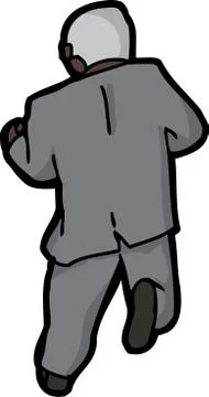 Back of man running Stock Illustration