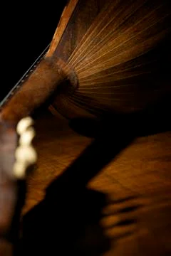 Back of mandolin, close-up. Stock Photos