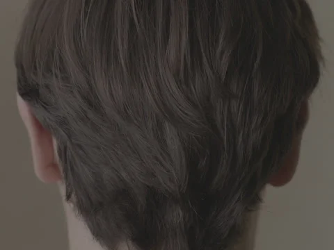 Back Of Mans Head Studio Close Up Brown Hair Professional Lighting Vídeo Stock 236374531