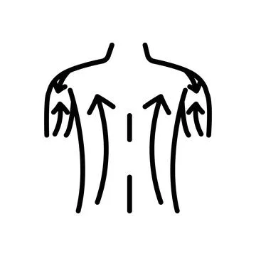 Back massage icon linear logo mark in black and white Stock Illustration
