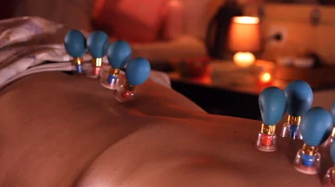Back massage, magnetic cans Stock Footage 49669231