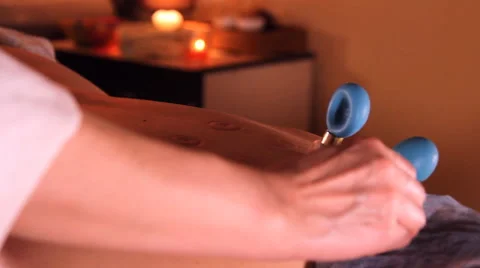 Back massage, magnetic cans Stock-Footage 49669287