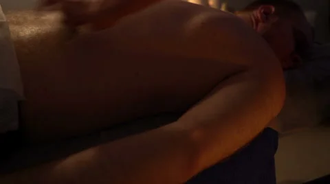 Back massage. Massage scraper gouache. Stock Footage 60896377