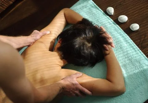 Back massage Stock Photos