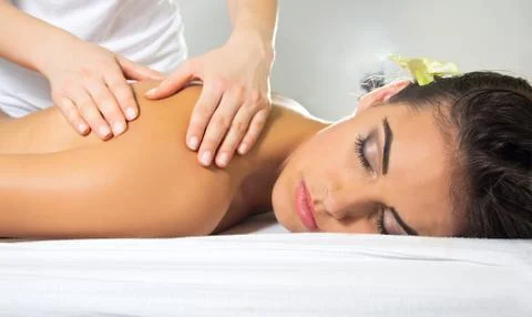 Back massage Stock Photos