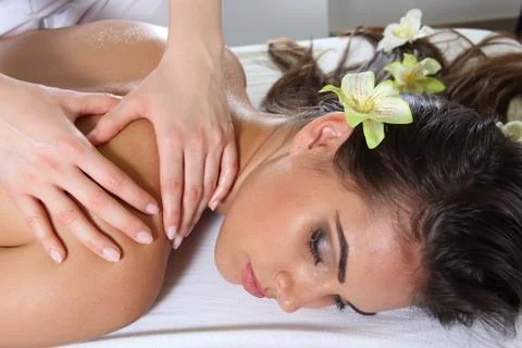 Back massage Stock Photos