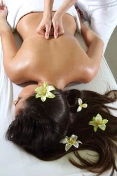 Back massage Stock Photos