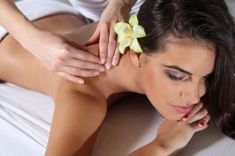 Back massage Stock Photos
