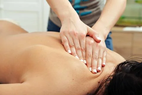 Back massage Stock Photos