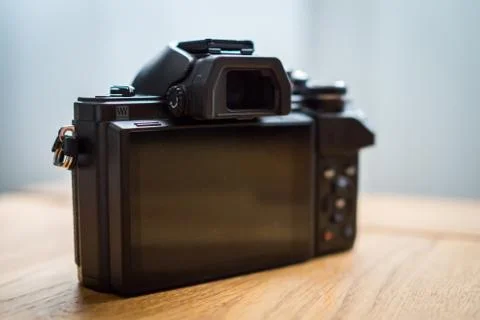 The back of a MirrorLess camera Stock Photos