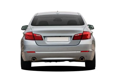 The back of a modern car on a white background Stock Photos