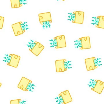 Back money in wallet vector seamless pattern イラスト素材