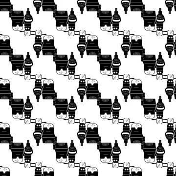 Back of motorcycle with sidecar pattern seamless vector 스톡 일러스트