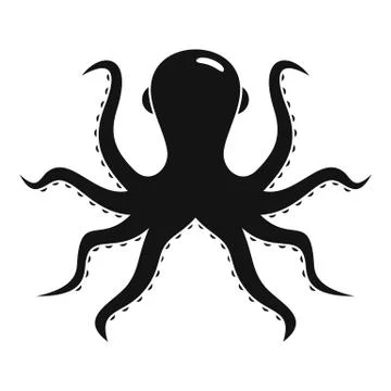 Back of octopus icon, simple style Illustrazione stock