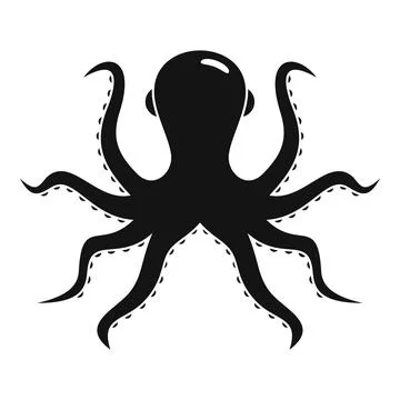 Back of octopus icon, simple style Illustrazione stock