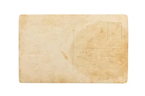 Back of an old postcard isolated on white Stock-Fotos