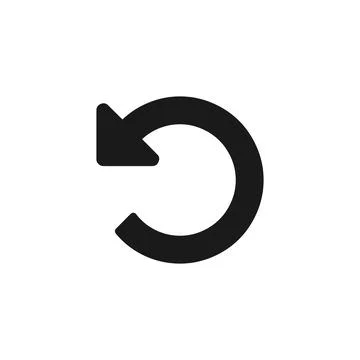 Back or return vector icon isolated on white background. Undo symbol. Vector  Stock Illustration