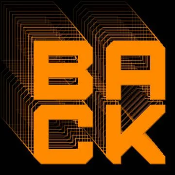 BACK - orange lettering as square logo with repeating effect Stock Illustration
