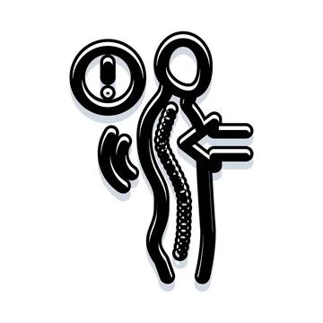 Back pain concept with spine problem icon Stock Illustration