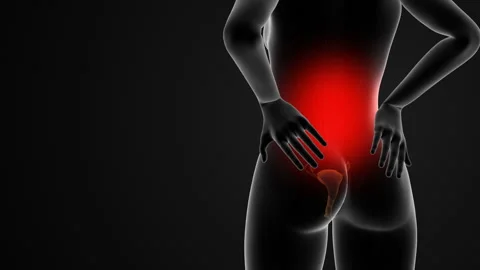 Back pain during menstruation cycle Stock Footage 263946863