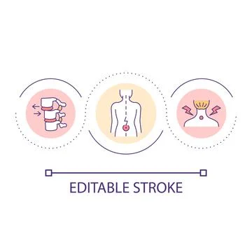 Back pain problem loop concept icon Stock Illustration