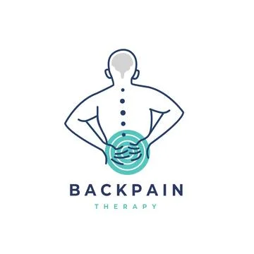 Back pain vector logo illustration. Chiropractic icon Stock Illustration