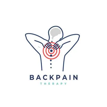 Back pain vector logo illustration. Chiropractic icon design Stock Illustration