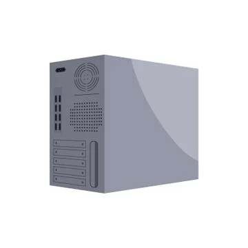 Back panel of central processing unit icon Stock Illustration