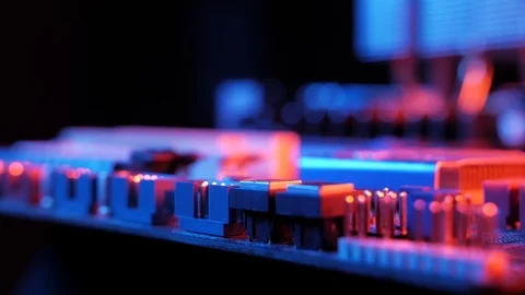 Back panel of the motherboard with USB, LAN, macro slider shot 库存影片 107004213