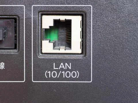 Back panel of a television, LAN Stock Photos