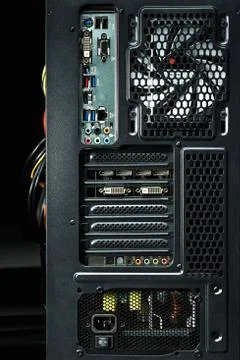 Back part of computer Stock Photos