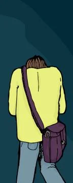 Back of Person Walking Stock Illustration
